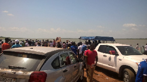 The NPP campaign team left stranded at the bank of Dambai river.