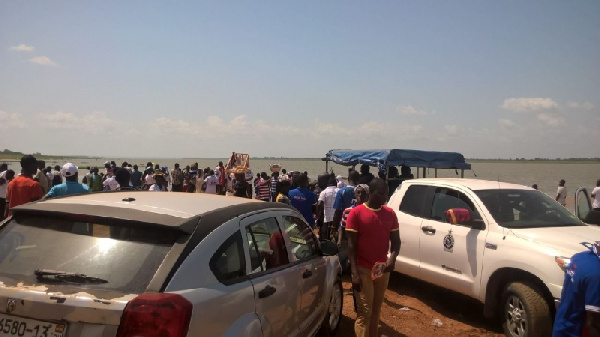 The NPP campaign team left stranded at the bank of Dambai river.