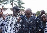 Former President Mahama with Lt. Col. Gbevlo Lartey (Rtd.)