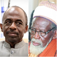 A photo collage of Johnson Asiedu Nketia and the Chief Imam