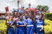 Some of the girls who benefited from United Way Ghana's 'Girls closet'