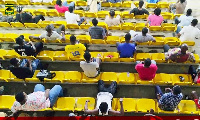 A photo of Ghanaians football fans at the stadium