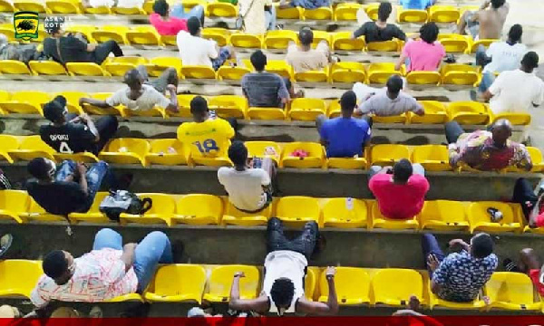 A photo of Ghanaians football fans at the stadium