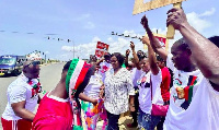 Prof. Naana Opoku-Agyemang with some NDC memebers in Tema