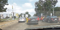 Some young beggars busy plying their trade at the 37 Military Hospital Dzowulu intersection