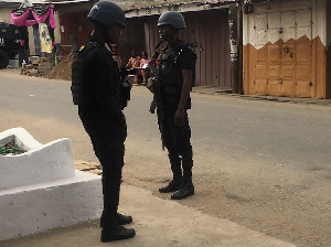 Police personnel at the palace