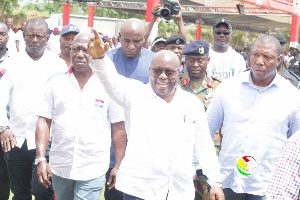 President Akufo-Addo waving NPP members at yesterdays Delegate Conference