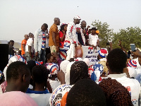 Kennedy Agyapong with others on a campaign tour in Bawku