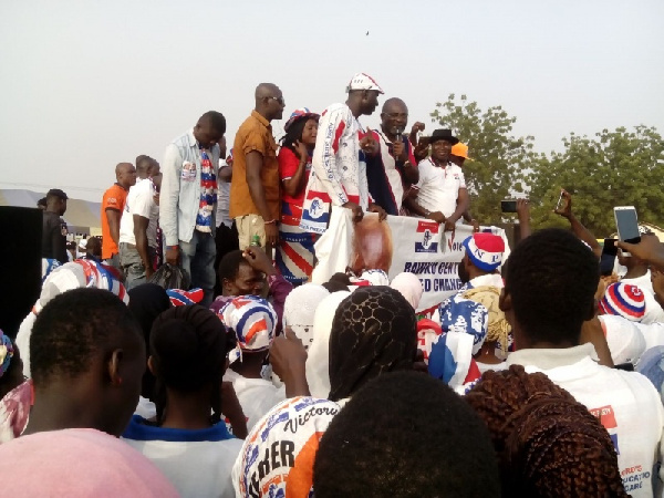 Kennedy Agyapong with others on a campaign tour in Bawku