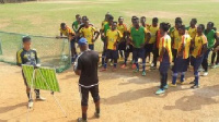 Coach Keni issuing out instructions to the players at the training grounds