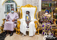 John Mahama (L), Sheikh Sharubutu and Professor Opoku-Agyemang (R)