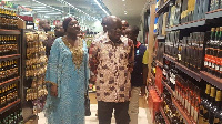 Otumfuo Osei Tutu II with his wife Lady Julia at new Kumasi mall