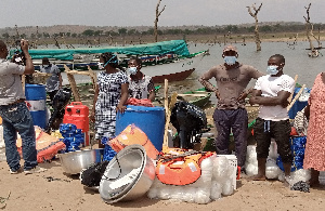 Some PAPs With Working Tools On The Bank Of The Black Volta Reservoir