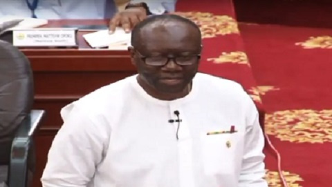 Mr Ofori-Atta presenting the 2018 budget