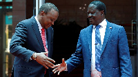 President Kenyatta (left) plus im political ally Raila Odinga