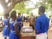 Pupils of the school were taken through games by the District Director