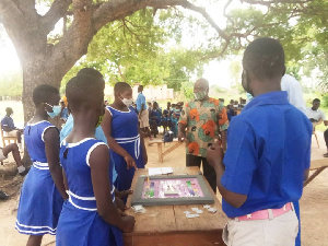 Pupils of the school were taken through games by the District Director