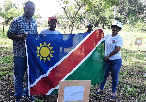 Namibia's High Commissioner with some members of the Ho town