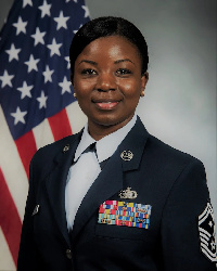 Senior Master Sgt. Eva Appiah of the 357th Airlift Squadron first sergeant of the U.S Airforce