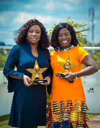 CEO of Vodafone Ghana, Patricia Obo-Nai and singer Diana Hamilton