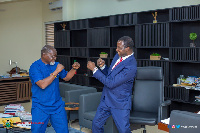 Prof. Azumah Nelson and Education Minister, Dr Adutwum