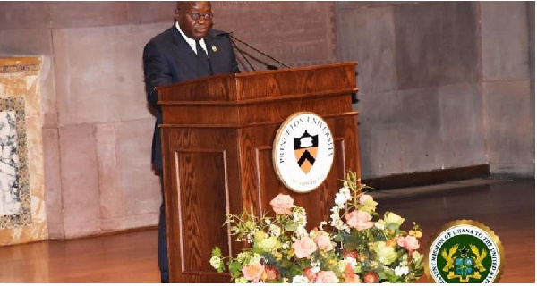 President Akufo-Addo in an address at Princeton University, USA