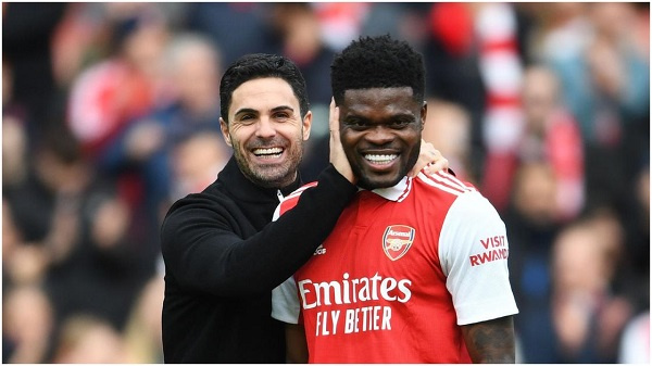 Thomas Partey and Mikel Arteta