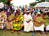 Chiefs and kinsmen of  Atwima Nwabiagya seated during the inauguration of the new district