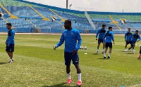 John Antwi at Pyramids FC training