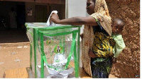 File photo: A voter casting her vote