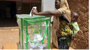 File photo: A voter casting her vote