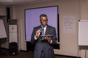 BOG Rep Speaking At The  Training For African Banks9