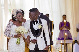 Stonebwoy and wife Dr Louisa Satekla