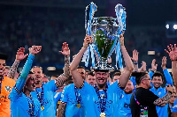 Manchester City celebrate 2023 UCL truimph