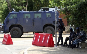 File photo of police on guard