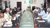 File foto of ASUU members as dem dey meeting wit federal goment reps for Abuja