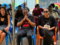 Abedi Pele(middle) visit Christian Atsu's family