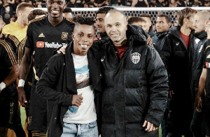 Latif Blessing had the pleasure of meeting Iniesta during a friendly game