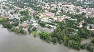 The aftermath of the spillage of excess water from the Akosombo Dam