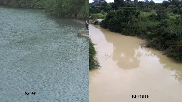 A look at the Ankobra River before and now after treatment