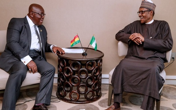 File photo of Akufo-Addo, Buhari meeting: Aside the Twitter bants, relations historically cordial