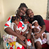 Ghanaian comedian Funny Face with his family