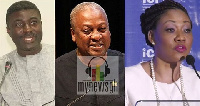 Dr. Asare Bossman, Dept. EC Boss, John Dramani Mahama, Ex President and Jean Mensa EC Boss