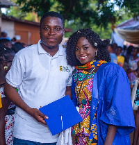 Edem Agbana at the graduation ceremony of the United Garment Makers Association in Dzodze