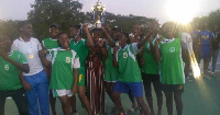 Winners of the female hand ball competition