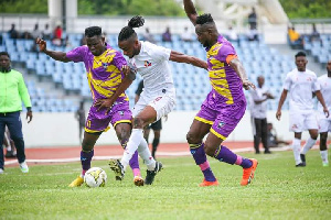 Medeama captain Vincent Atinga in action against Remo Stars