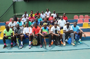 Ghanaian Tennis coaches with Dr. Daniel McKorley