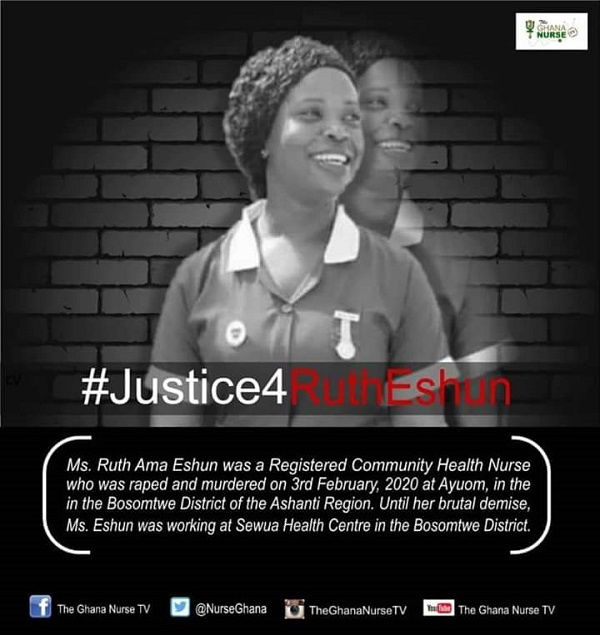 Ruth Eshun was raped and murdered by some unknown persons