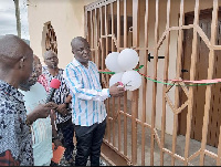 MCE for Lower Manya Krobo, Simon Kweku Tetteh, commissioning the project