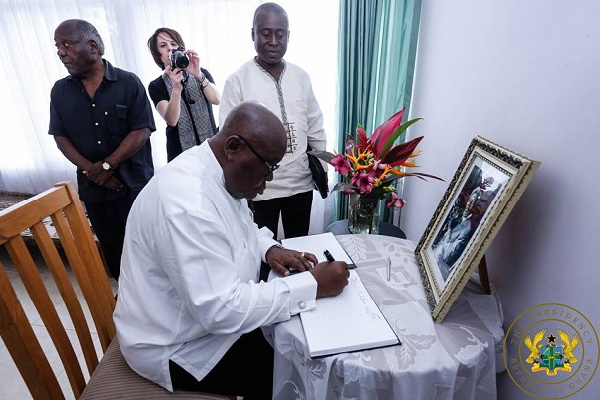 President Nana Addo Dankwa Akufo-Addo signing the book of condolence